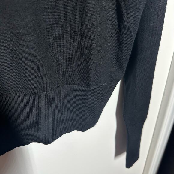 NEW Theory Keyhole Crew Black Regal Wool Sweater Size Small Women's - Picture 10 of 12